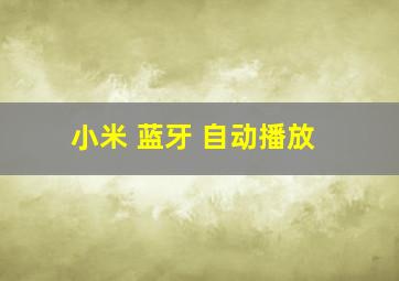 小米 蓝牙 自动播放